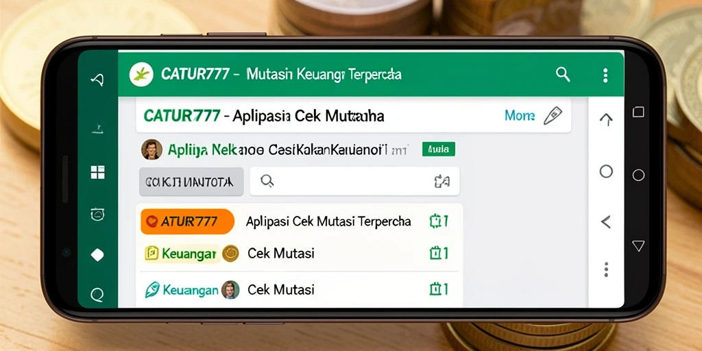 Tampilan antarmuka aplikasi Cek Mutasi CATUR777 yang user-friendly.