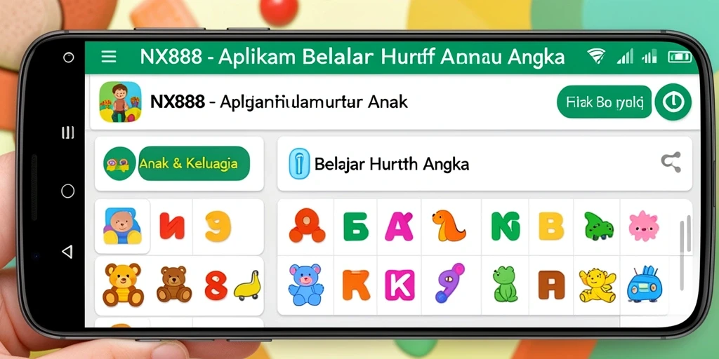 Antarmuka aplikasi NX888 yang ramah pengguna dan penuh warna.