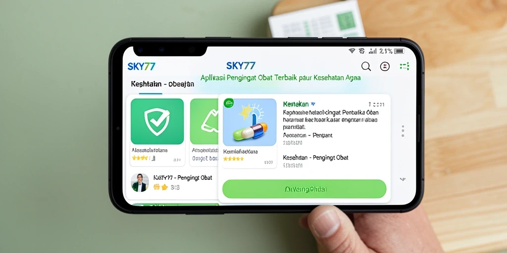 Antarmuka aplikasi SKY77 yang mudah digunakan untuk pengingat obat.
