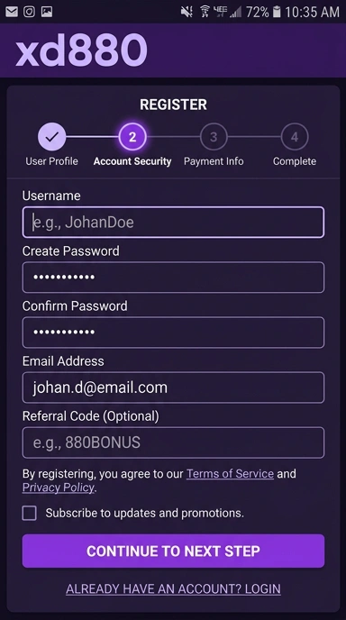 Panduan Registrasi Akun xd880 untuk Pengguna Android